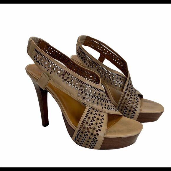 Diane Von Furstenberg laser cutout platform heels - Picture 2 of 7